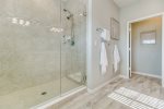 Large walk in shower in the master bath